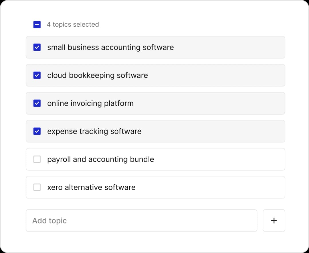 Topic setup in Traqer